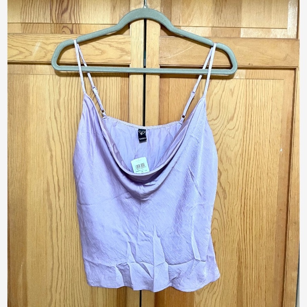 Windsor Lavender Cami Adjustable Strap Satin-Like Top, Size M